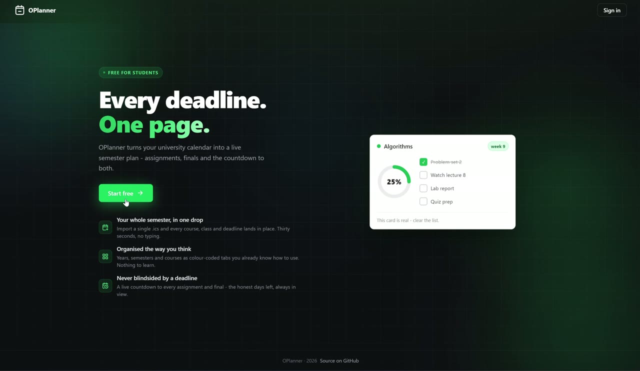 OPlanner interface